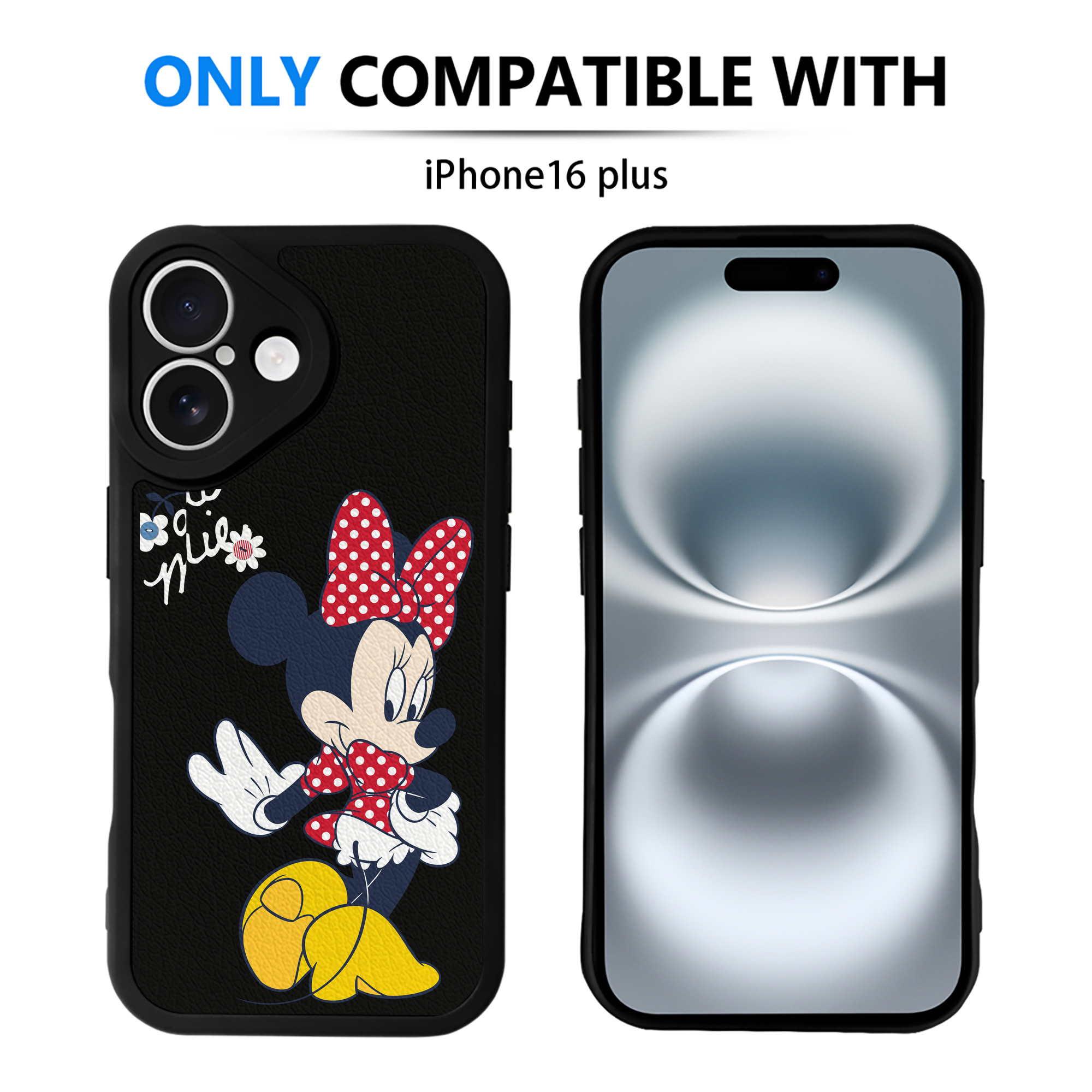 （画像用） ミッキーマウス Mickey Mouse 【iPhone 16シリーズ対応】シリコンスマホケース（レザー調） 材質：シリコン